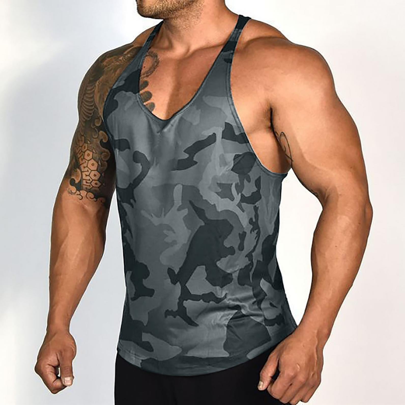 Men's and Big Men's Sleeveless Muscle Shirt Mens Sleeveless Workout Top, Black XL