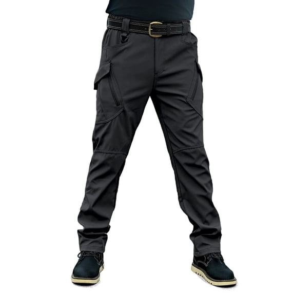 Men's and Big Men's Stretch Straight Leg Cargo Pants Multi Zipper Pockets Yard Work Trousers