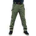 thumbnail image 1 of Men's and Big Men's Stretch Straight Leg Cargo Pants Multi Zipper Pockets Yard Work Trousers, 1 of 9