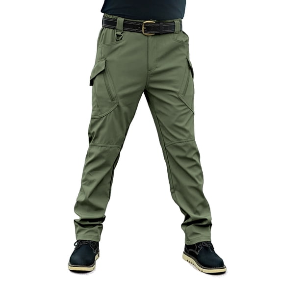 Men's and Big Men's Stretch Straight Leg Cargo Pants Multi Zipper Pockets Yard Work Trousers