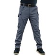 thumbnail image 1 of Men's and Big Men's Stretch Straight Leg Cargo Pants Multi Zipper Pockets Yard Work Trousers, 1 of 9