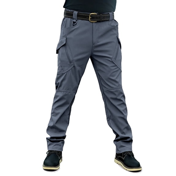 Men's and Big Men's Stretch Straight Leg Cargo Pants Multi Zipper Pockets Yard Work Trousers