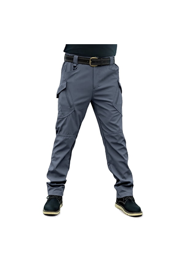 Men's and Big Men's Stretch Straight Leg Cargo Pants Multi Zipper Pockets Yard Work Trousers