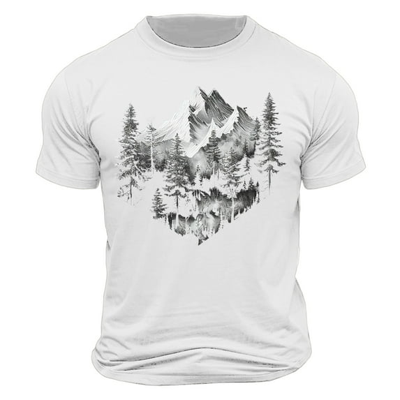 Men's and Big Men's T-Shirts Crewneck Short Sleeve Shirts Summer Casual Print Tee