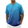 thumbnail image 1 of Men's and Big Men's Workout Shirt Athletic Core Shirt Quick Dry Moisture Wicking Short Sleeve Performance T-Shirt Gradient,Blue,L, 1 of 4