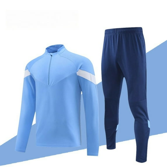 Men's and Teens Breathable Athletic Set Long Sleeve Quick-Dry Shirt and Jogger Pants for Football & Fitness