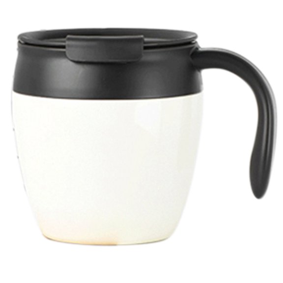 Men's and Women' Business Office Stainless Steel Fashion Simple Coffee Cup Heat Insulation Water White