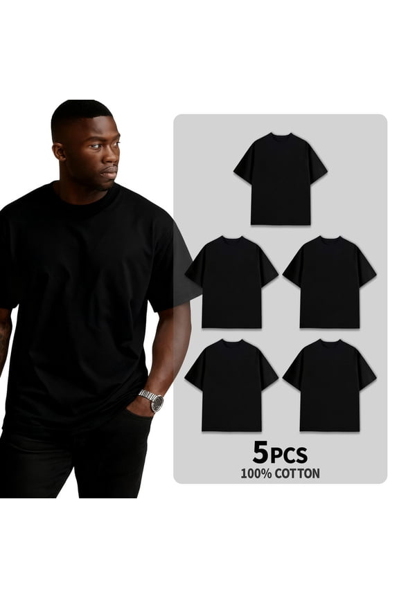 Men’s and Women's 100% Cotton T-Shirt, Crew Neck Solid Basic Tee, 180 GSM Heavyweight, Soft Durable Everyday Shirt, S-3XL