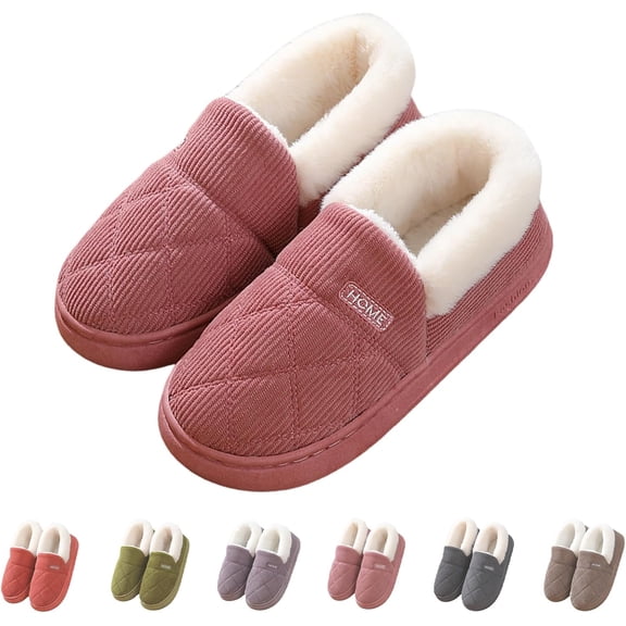 Men's and Women's All-Weather Comfort shoes - Plush Faux Fur Lined House Slippers