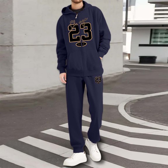 Men's and Women's Autumn and Winter Fashion Casual Letter Printed Sports Long Sleeved Hoodie Set