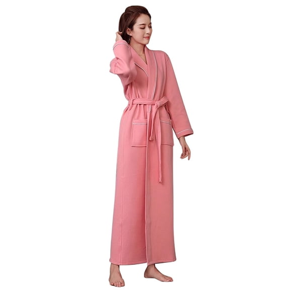 Men's and Women's Bathrobe Spa Robe Full Length,Cotton Blend Bathrobe,Knee Length Bathrobes for Indoor Outdoor