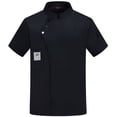 thumbnail image 1 of Men's and Women's Chef Work Jacket, Short Sleeve Kitchen Uniform Top for Restaurant Catering Bakery Hotel Staff Professional,Black 4XL, 1 of 7