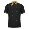 thumbnail image 1 of Men's and Women's Cotton Chef Jacket, Short Sleeve Kitchen Uniform for Restaurant Hotel Cafe Chefs Durable Coat Comfort Fit,Black L, 1 of 3