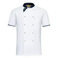 thumbnail image 1 of Men's and Women's Cotton Chef Jacket, Short Sleeve Kitchen Uniform for Restaurant Hotel Cafe Chefs Durable Coat Comfort Fit,White M, 1 of 3