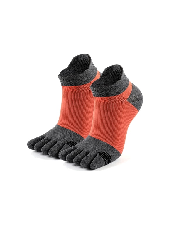 Men's and Women's Five-Toe Sports Socks with Arch Compression, Breathable Running Socks, 2 Pairs