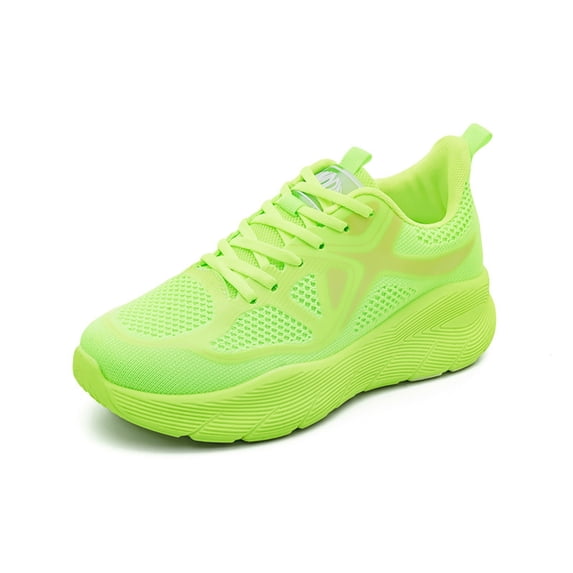 Men's and Women's Knit Sneakers, Breathable Chunky Sole Walking Shoes
