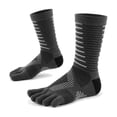 thumbnail image 1 of Men's and Women's Mid-Cut Running Toe Socks - Coolmax Material, Quick-Dry Toe Socks, Suitable for Trail Running, Marathon, Hiking (3 Pairs), 1 of 9