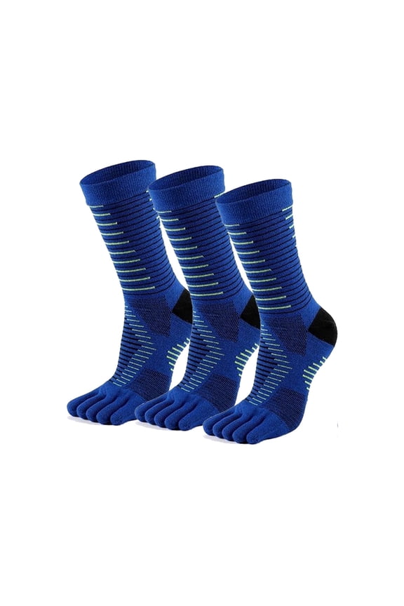 Men's and Women's Mid-Cut Running Toe Socks - Coolmax Material, Quick-Dry Toe Socks, Suitable for Trail Running, Marathon, Hiking (3 Pairs)