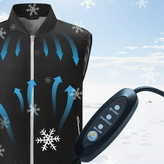 Men's and Women's Outdoor Cool Jacket with Built-in Fan, USB-Powered, Lightweight Design for Fishing, Camping, and Hiking Activities ,Black ,3XL