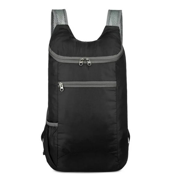 Men's and Women's Outdoor Sports Waterproof Foldable Backpack Large Capacity Portable Camping and Hiking Day Bag (Black)