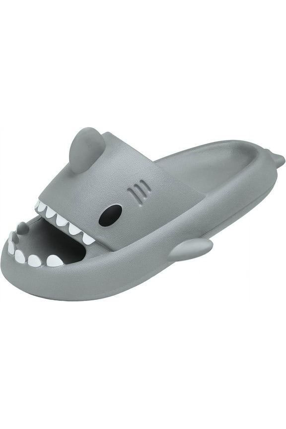 Men's and Women's Shark Slides Cloud Slippers Summer Novelty Open Toe Slide Sandals Anti-Slip Beach Pool Shower Shoes with Cushioned Thick Sole