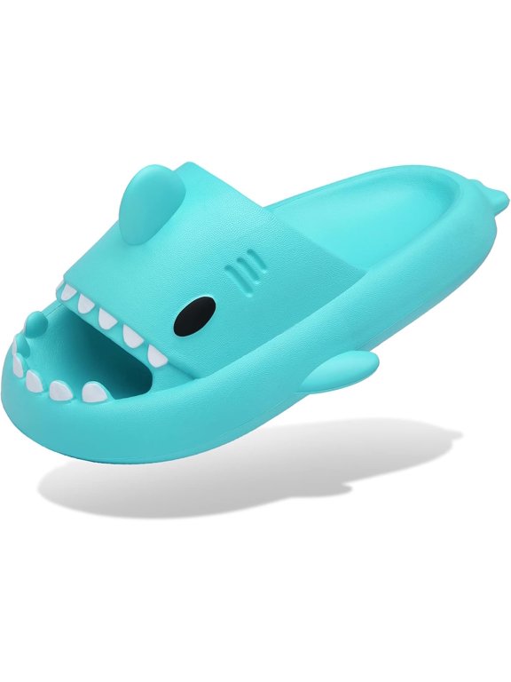 Men's and Women's Shark Slides Cloud Slippers Summer Novelty Open Toe Slide Sandals Anti-Slip Beach Pool Shower Shoes with Cushioned Thick Sole