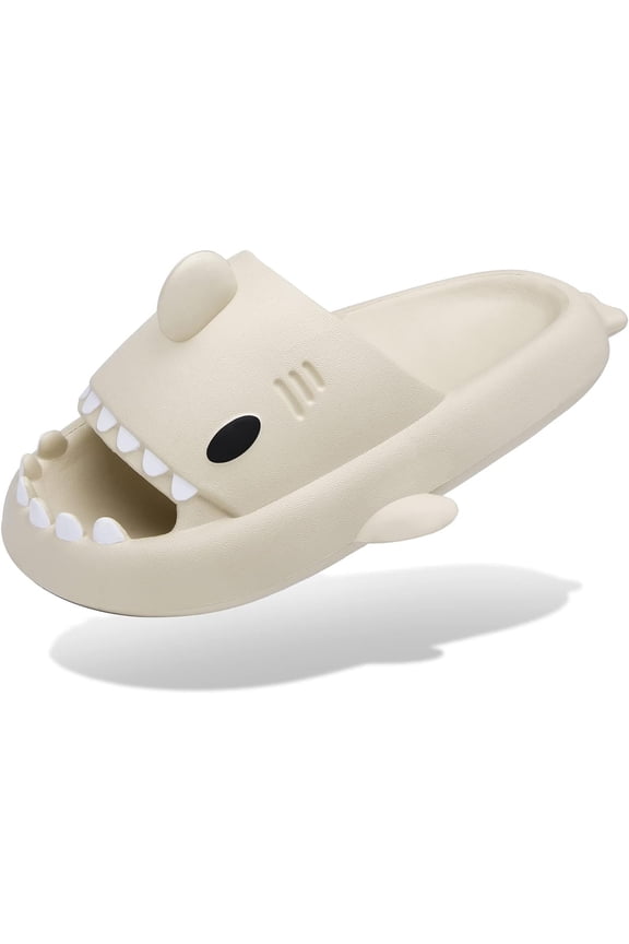 Men's and Women's Shark Slides Cloud Slippers Summer Novelty Open Toe Slide Sandals Anti-Slip Beach Pool Shower Shoes with Cushioned Thick Sole
