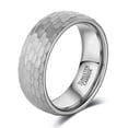 thumbnail image 1 of Men's and Women's Steel-colored Hammered Tungsten Rings, 1 of 6