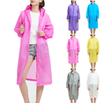thumbnail image 1 of Men's and Women's Stylish Waterproof Lightweight Long Rain Jacket Active Outdoor Hooded Raincoat with Button, 1 of 8
