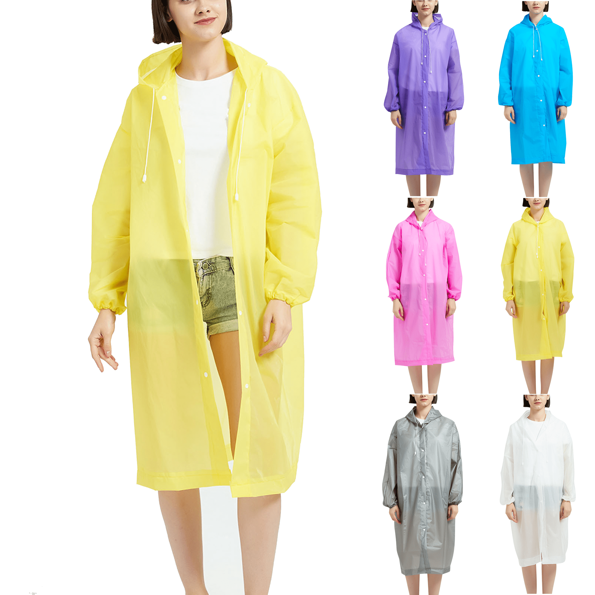 Men's and Women's Stylish Waterproof Lightweight Long Rain Jacket ...