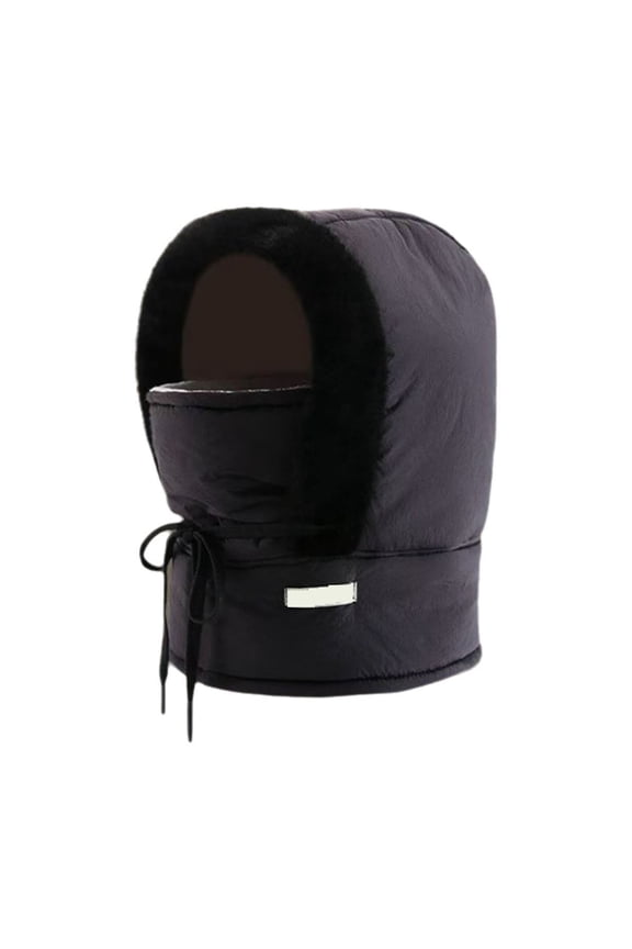 Men's and Women's Thick Lined Winter Hat with Integrated Face Mask Adjustable Outdoor Ski Hiking Cycling Snowproof Cold Weather Warm Gear