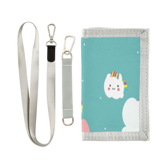 Men's and Women's Wallets Stylish and Functional Wallet Novelty Wallets Perfect Gift for All Occasions Cute and Chubby White Cloud