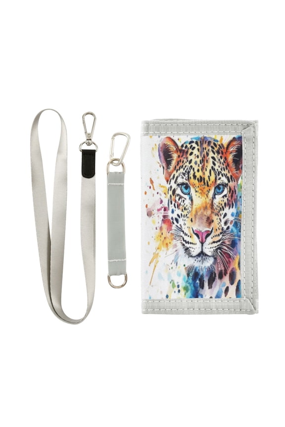 Men's and Women's Wallets Stylish and Functional Wallet Novelty Wallets Perfect Gift for All Occasions Watercolor Leopard Face