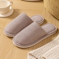 thumbnail image 1 of Men's and Women's Washable Linen-Cotton Slippers: Striped Closed Toe with Gripped for Home Comfort, 1 of 11