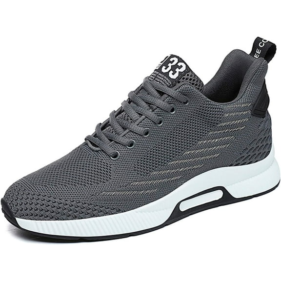 Men's and women's 6cm Hidden Height Increase Insoles Casual Shoes, Lightweight Breathable Mesh Trainers with Lace-Up Closure