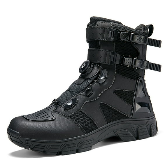 Men's and women's all-season motorcycle riding boots and motorcycle shoes,Black,37