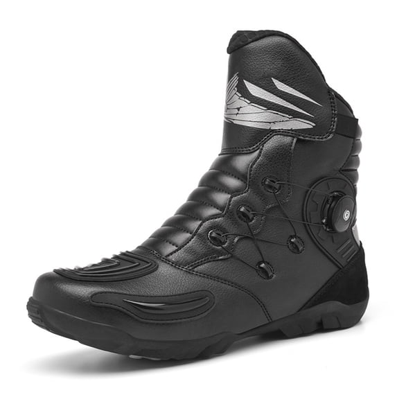 Men's and women's all-season motorcycle riding boots and motorcycle shoes,Black,42