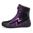 thumbnail image 1 of Men's and women's all-season motorcycle riding boots and motorcycle shoes,Black purple,46, 1 of 12