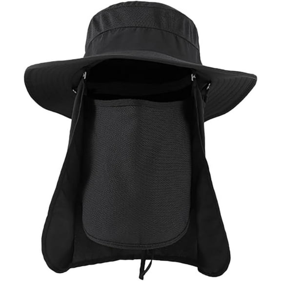 Men's and women's fishing hats, outdoor UV sunscreen hats, mesh sun hats, wide brimmed hats with face shields and neck patches