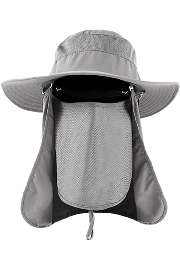 Men's and women's fishing hats, outdoor UV sunscreen hats, mesh sun hats, wide brimmed hats with face shields and neck patches