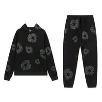 Men's and women's foam printed hoodie and pants set, loose and oversized graphic retro Y2K men's and women's two-piece set, special street set