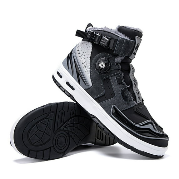 Men's and women's winter motorcycle riding boots and motorcycle shoes,Black gray,38