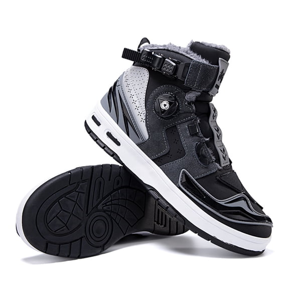 Men's and women's winter motorcycle riding boots and motorcycle shoes,Black gray,43