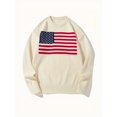 thumbnail image 1 of Men's autumn and winter flag design round neck knitted pullover, 1 of 6