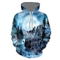 thumbnail image 1 of Men's autumn and winter long-sleeved sweatshirt European and American street hooded sweatshirt 3d wolf print sweatshirt for men-WY-70-M, 1 of 9