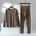 thumbnail image 1 of Men's autumn and winter padded thickening warm non-marking underwear couple suit warm clothes de velvet bottoming autumn clothes and trousers Khaki XXL, 1 of 7