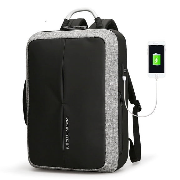 Men's backpack rechargeable usb computer bag,Black