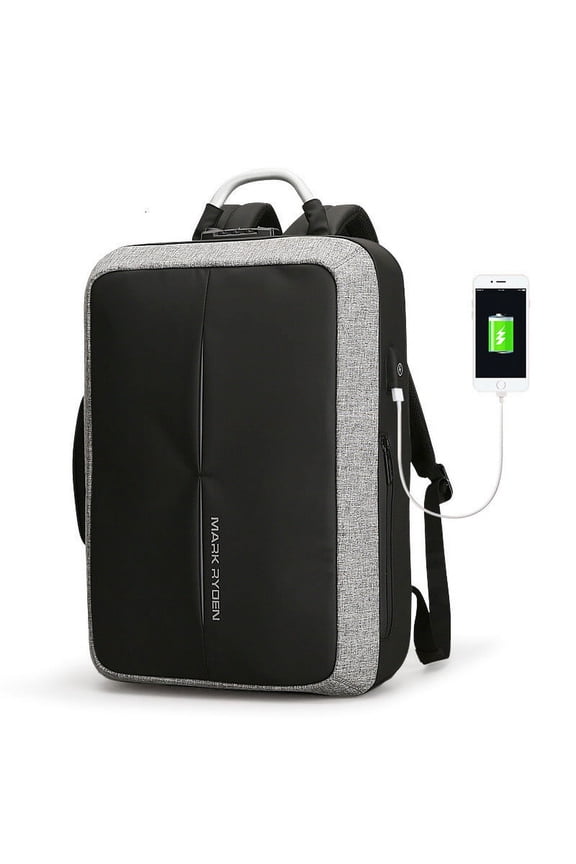 Men's backpack rechargeable usb computer bag,Black