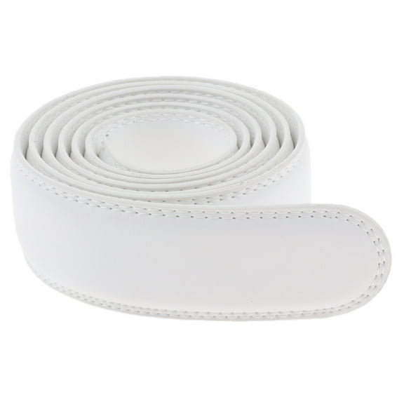 Men's belt leather belt without holes replacement men's gift 3.5 cm wide 3 # White