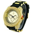 thumbnail image 1 of Men's big heavy gold tone clear CZ clubbing watch 51mm, 1 of 1